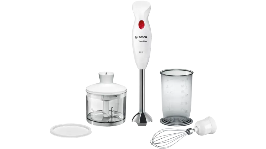 Bras Mixeur Bosch Kit 3 En 1 (Batteur + Bol + Hachoir)  400W Blanc  Msm24500