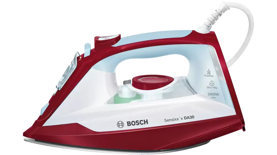 Fer A Repasser Bosch Vapeur Sensixx'X  Da30  3Anticalc  2400W Rougeblanc   Tda3024010