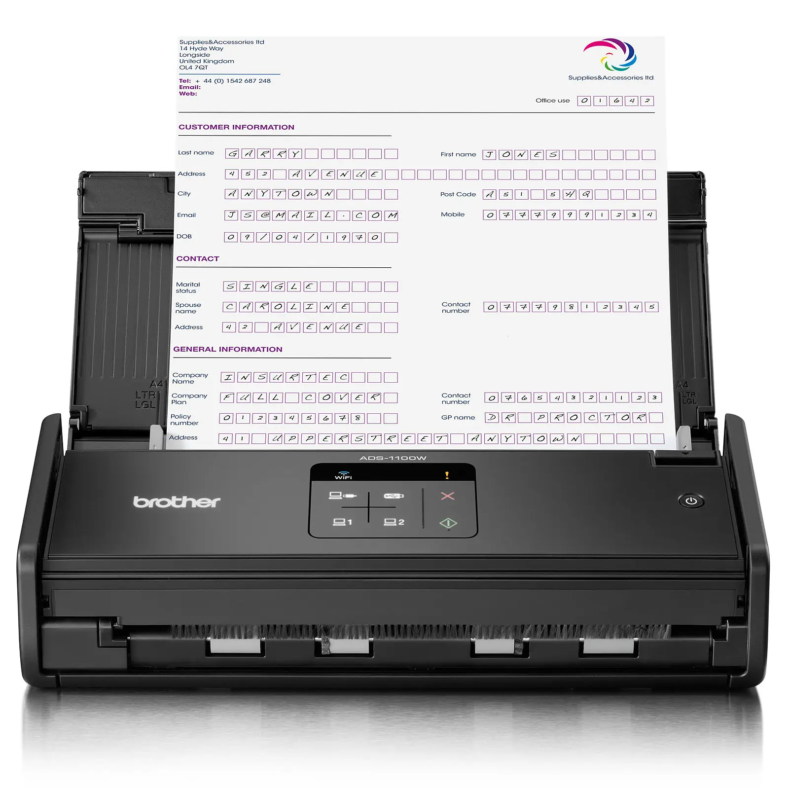 [P467] Scanner A4 Brother Compact  Recto Verso |16 Ppm   Ads 1100W